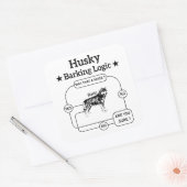 ハスキーのバーキング論理シベリアおもしろいドッグ皮肉 スクエアシール (封筒)