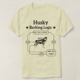 ハスキーのバーキング論理シベリアおもしろいドッグ皮肉 Tシャツ