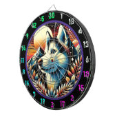 ハスキーのピークグローウォールアクセント ダーツボード (正面右)