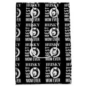 ハスキーのママ、犬のママ、ハスキーのプレゼント ミディアムペーパーバッグ (裏面)