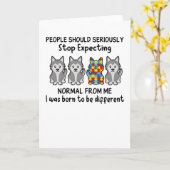 ハスキーの人々は真剣に自閉症の意識を持つべきだ カード (黄色い花)