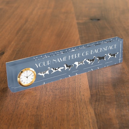 ハスキーの名前プレートのパーソナライズされた犬の恋人の名前プレート デスクネームプレート (側面)