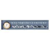 ハスキーの名前プレートのパーソナライズされた犬の恋人の名前プレート デスクネームプレート (正面)