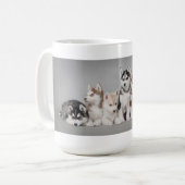 ハスキーの子犬たち コーヒーマグカップ (正面左)