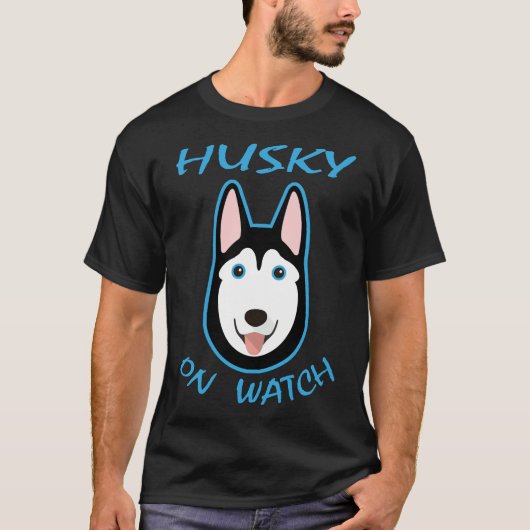 ハスキーの時計 Tシャツ (正面)