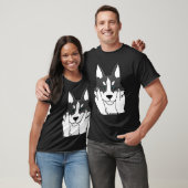 ハスキーぽっちゃりした頬おもしろい犬ギフト Tシャツ (ユニセックス)