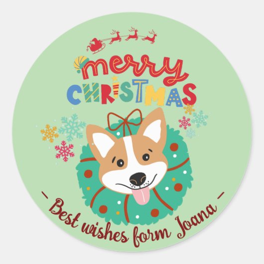 ハスキーをテーマにした犬の恋人ギフトシール ラウンドシール (正面)