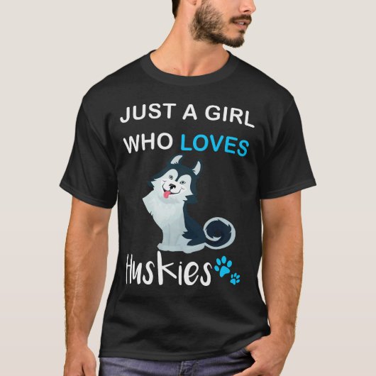 ハスキーを愛する女の子 Tシャツ (正面)