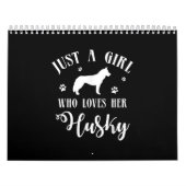 ハスキーを愛する少女 | Husky Dog Decor カレンダー (カバー)