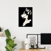 ハスキーアートプリントスラードドッグアートポスターマラムートギフト ポスター (ホームオフィス)