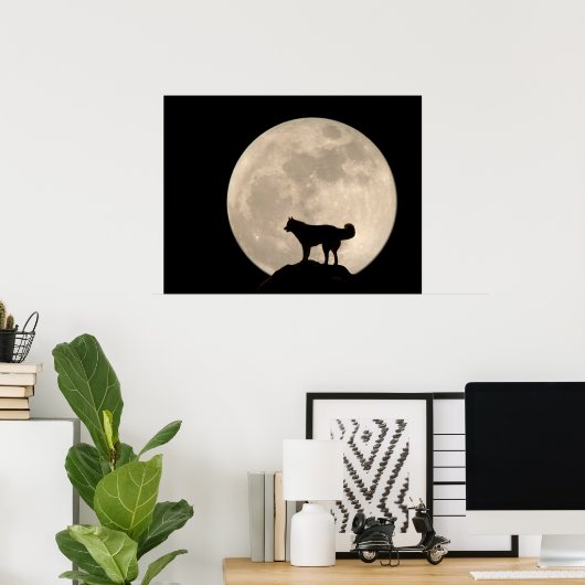 ハスキーアートプリントスリング犬アートのポスターハスキーギフト ポスター (ホームオフィス)