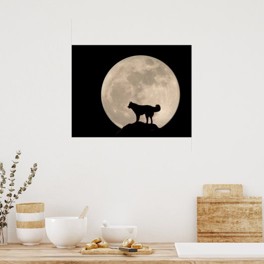 ハスキーアートプリントスリング犬アートのポスターハスキーギフト ポスター (キッチン)