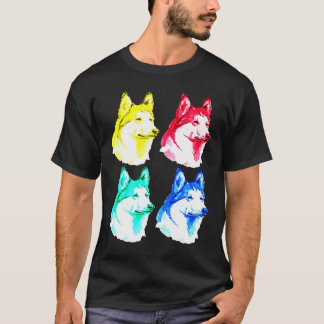 ハスキーアートポパート Tシャツ