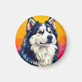 ハスキーエレガントポートレートとサン鮮やかセット マグネット