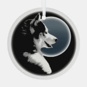 ハスキーオーナメントパーソナライズされたウルフ犬の装飾 ガラスオーナメント (裏面)