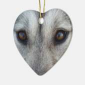 ハスキーオーナメントパーソナライズされたウルフ犬の装飾 セラミックオーナメント (左)