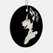 ハスキーオーナメントマラムートキープソークドッグギフト セラミックオーナメント (右)