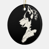 ハスキーオーナメントマラムートキープソークドッグギフト セラミックオーナメント (左)