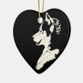 ハスキーオーナメントマラムートキープソークドッグギフト セラミックオーナメント (左)