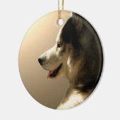 ハスキーオーナメントマラムートキープソークドッグギフト セラミックオーナメント (左)