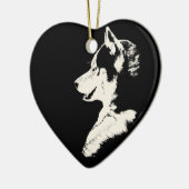 ハスキーオーナメントマラムートキープソークドッグギフト セラミックオーナメント (左)