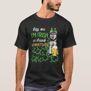 ハスキーキス私はアイリッシュか飲何か Tシャツ