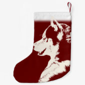 ハスキークリスマスストッキングパーソナライズされたカップストッキング スモールクリスマスストッキング (裏面)