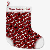 ハスキークリスマスストッキングパーソナライズされたドッグストッキング ラージクリスマスストッキング (正面)