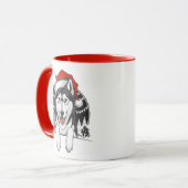 ハスキークリスマス – 冬のフェスティブな犬 マグカップ (正面左)
