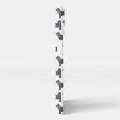 ハスキーシベリアかわいい犬のシルエットグリッドホワイト iPhoneケース (右側面)