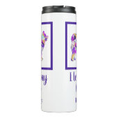 ハスキーシベリアかわいい犬シルエットパープルPY&B タンブラー (裏面)