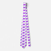 ハスキーシベリアかわいい犬ピンクのシルエット白い首 ネクタイ (正面)