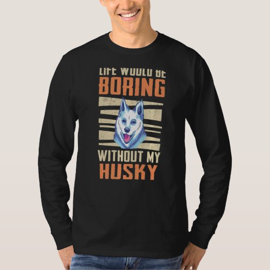ハスキーシベリアのハスキー犬 Tシャツ (正面)