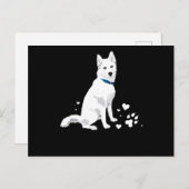 ハスキーシベリアのハスキー甘い白い雪の犬 シーズンポストカード (正面/裏面)