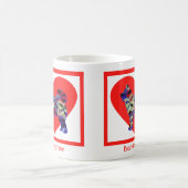 ハスキーシベリアドッグシルエットヴァレンティーンズデイハート コーヒーマグカップ (中央)