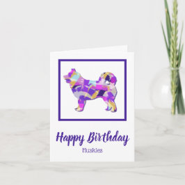 ハスキーシベリアドッグシルエットPPY&B誕生日 カード