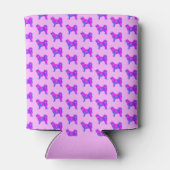 ハスキーシベリア犬ホットピンク&ブルーモノグラム 缶クーラー (裏面)