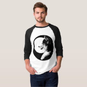 ハスキーシャツ野球ジャージークールハスキー犬シャツ Tシャツ (正面フル)