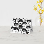 ハスキースグリーティングカード カード (黄色い花)