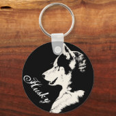 ハスキーチェーンシベリアハスキードックキーチェーンカスタム キーホルダー (正面)