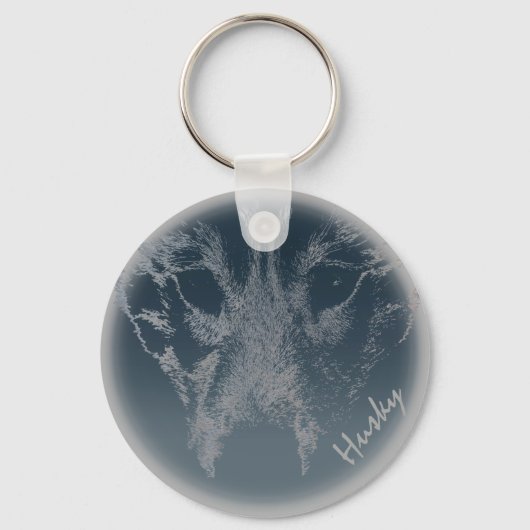 ハスキーチェーンハスキーウルフドッグカスタムキーホルダー キーホルダー (正面)