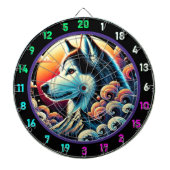 ハスキートワイライトマウンテンウォールデザイン ダーツボード (正面)