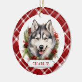 ハスキードッグセラミックスサークルオーナメント セラミックオーナメント (左)