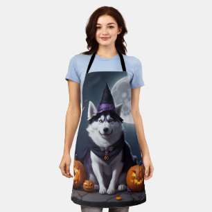ハスキードッグハロウィーンアドベンチャームーンライト魔法 不気味 エプロン