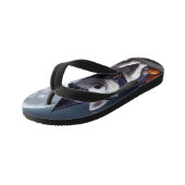 ハスキードッグハロウィーンアドベンチャームーンライト魔法 不気味 キッズビーチサンダル (アングル)