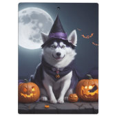 ハスキードッグハロウィーンアドベンチャームーンライト魔法 不気味 クリップボード (裏面)