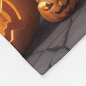 ハスキードッグハロウィーンアドベンチャームーンライト魔法 不気味 フリースブランケット (角)