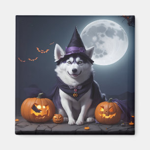 ハスキードッグハロウィーンアドベンチャームーンライト魔法 不気味 マグネット