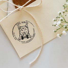 ハスキードッグファミリー差出人住所 ラバースタンプ