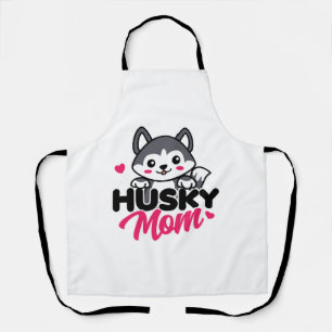 ハスキードッグママかわいいかわいいデザイン エプロン